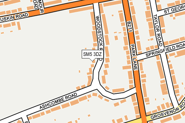 SM5 3DZ map - OS OpenMap – Local (Ordnance Survey)