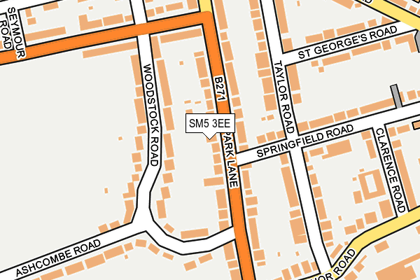 SM5 3EE map - OS OpenMap – Local (Ordnance Survey)