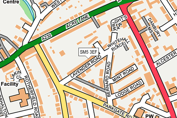SM5 3EF map - OS OpenMap – Local (Ordnance Survey)