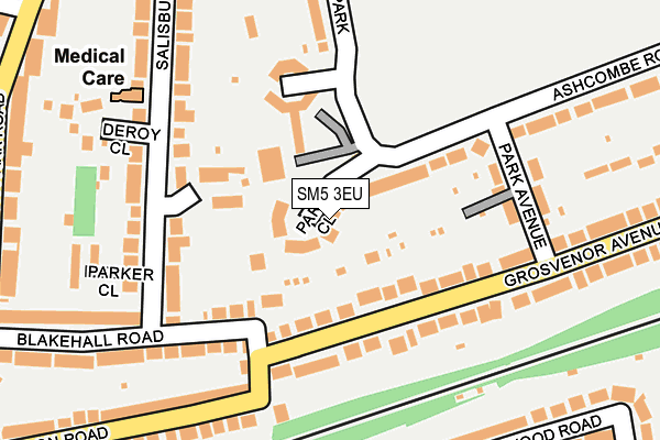 SM5 3EU map - OS OpenMap – Local (Ordnance Survey)