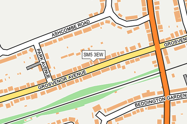 SM5 3EW map - OS OpenMap – Local (Ordnance Survey)