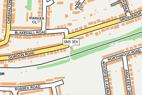 SM5 3EX map - OS OpenMap – Local (Ordnance Survey)