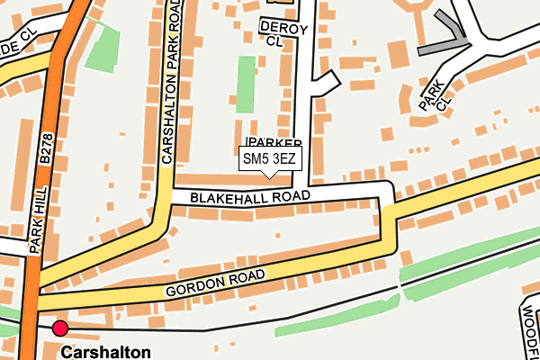 SM5 3EZ map - OS OpenMap – Local (Ordnance Survey)