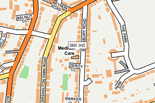 SM5 3HD map - OS OpenMap – Local (Ordnance Survey)