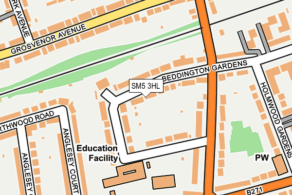 SM5 3HL map - OS OpenMap – Local (Ordnance Survey)