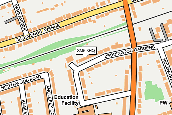 SM5 3HQ map - OS OpenMap – Local (Ordnance Survey)