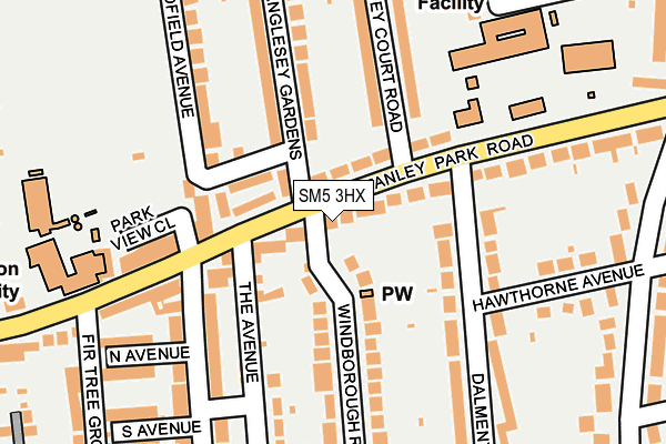 SM5 3HX map - OS OpenMap – Local (Ordnance Survey)