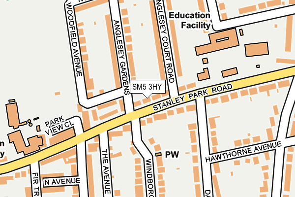 SM5 3HY map - OS OpenMap – Local (Ordnance Survey)