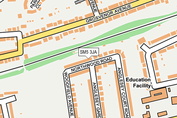 SM5 3JA map - OS OpenMap – Local (Ordnance Survey)