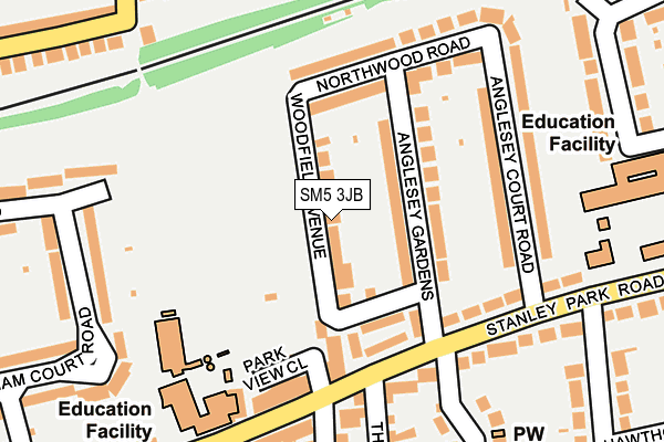 SM5 3JB map - OS OpenMap – Local (Ordnance Survey)