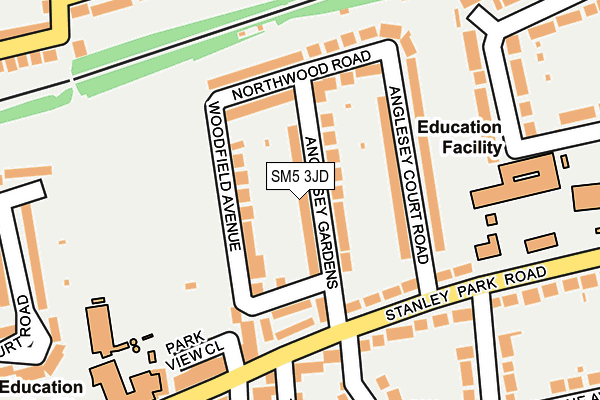 SM5 3JD map - OS OpenMap – Local (Ordnance Survey)