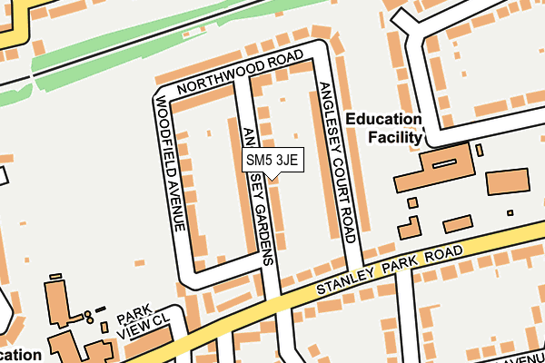 SM5 3JE map - OS OpenMap – Local (Ordnance Survey)