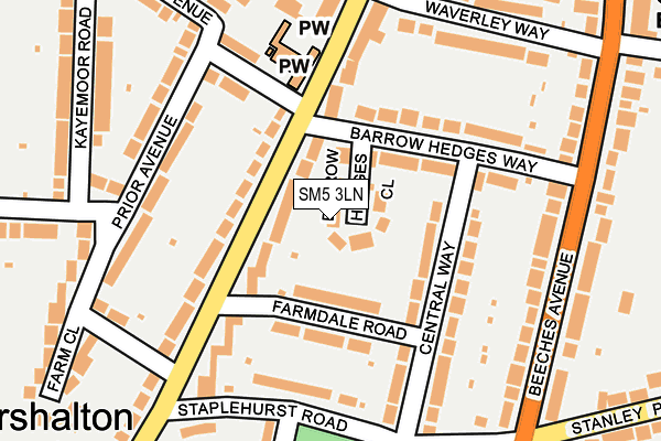 SM5 3LN map - OS OpenMap – Local (Ordnance Survey)
