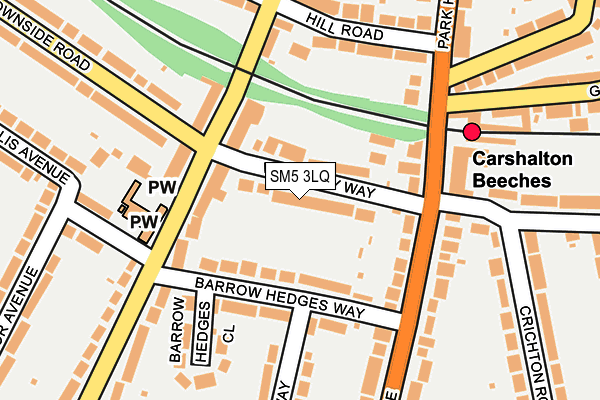 SM5 3LQ map - OS OpenMap – Local (Ordnance Survey)