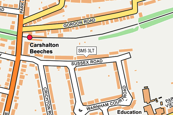 SM5 3LT map - OS OpenMap – Local (Ordnance Survey)