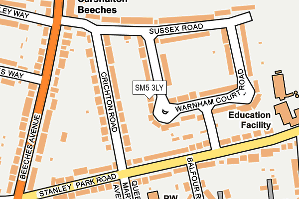 SM5 3LY map - OS OpenMap – Local (Ordnance Survey)