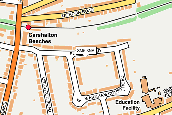 SM5 3NA map - OS OpenMap – Local (Ordnance Survey)