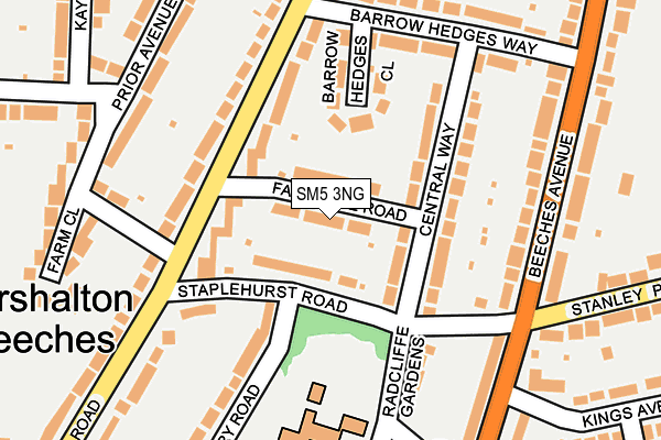 SM5 3NG map - OS OpenMap – Local (Ordnance Survey)