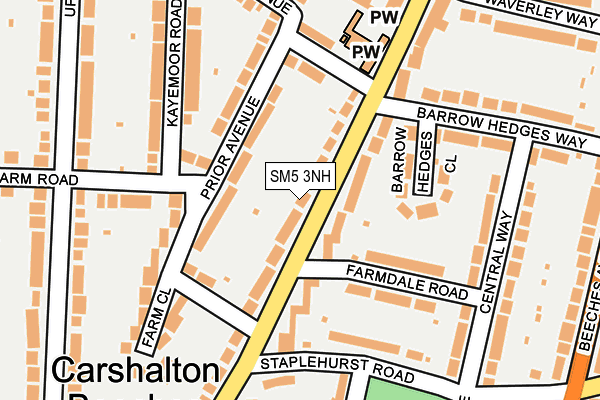 SM5 3NH map - OS OpenMap – Local (Ordnance Survey)