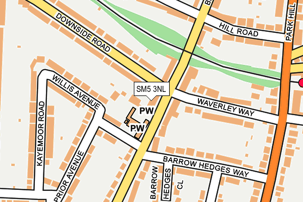 SM5 3NL map - OS OpenMap – Local (Ordnance Survey)