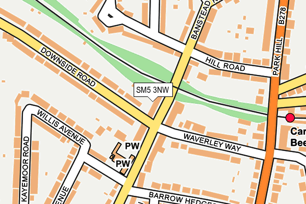 SM5 3NW map - OS OpenMap – Local (Ordnance Survey)