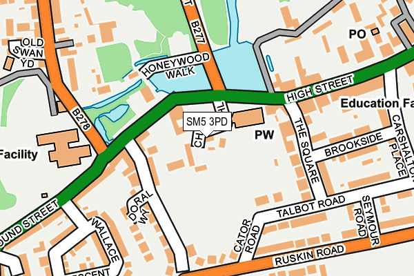 SM5 3PD map - OS OpenMap – Local (Ordnance Survey)