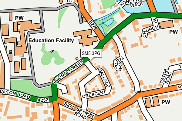 SM5 3PG map - OS OpenMap – Local (Ordnance Survey)