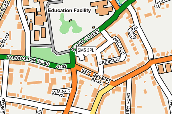 SM5 3PL map - OS OpenMap – Local (Ordnance Survey)