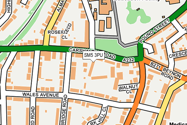 SM5 3PU map - OS OpenMap – Local (Ordnance Survey)