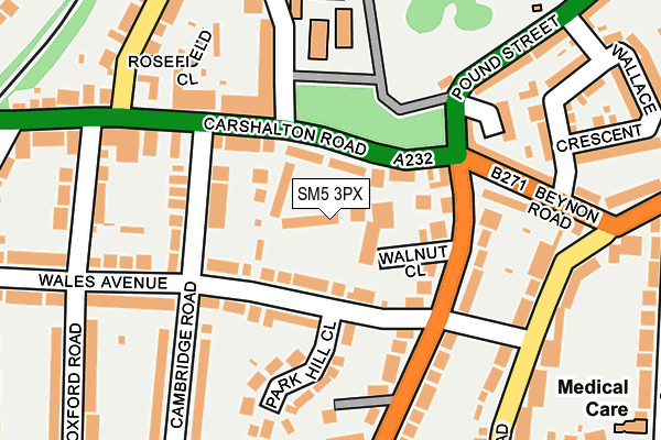 SM5 3PX map - OS OpenMap – Local (Ordnance Survey)