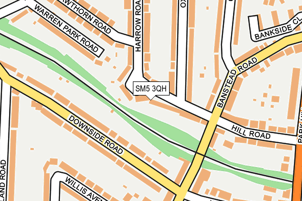 SM5 3QH map - OS OpenMap – Local (Ordnance Survey)