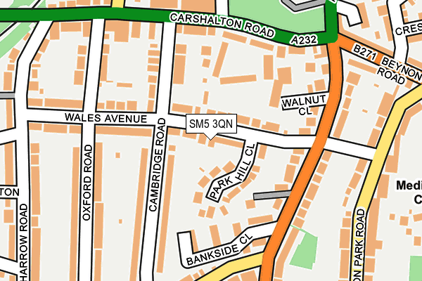 SM5 3QN map - OS OpenMap – Local (Ordnance Survey)