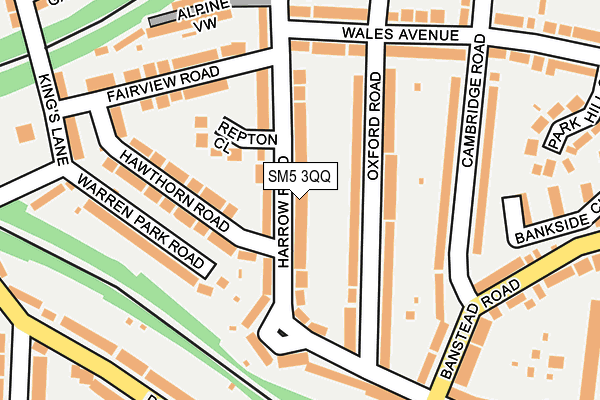 SM5 3QQ map - OS OpenMap – Local (Ordnance Survey)
