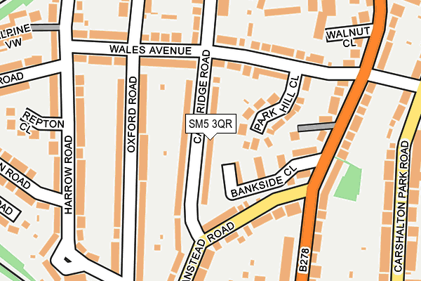 SM5 3QR map - OS OpenMap – Local (Ordnance Survey)