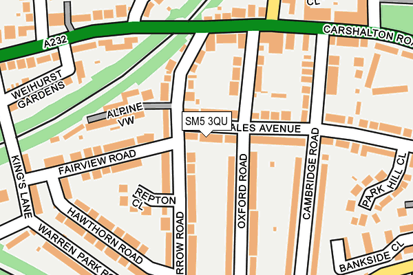 SM5 3QU map - OS OpenMap – Local (Ordnance Survey)