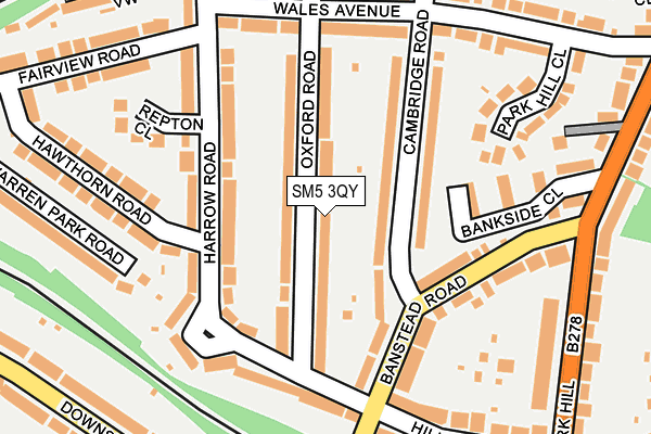 SM5 3QY map - OS OpenMap – Local (Ordnance Survey)