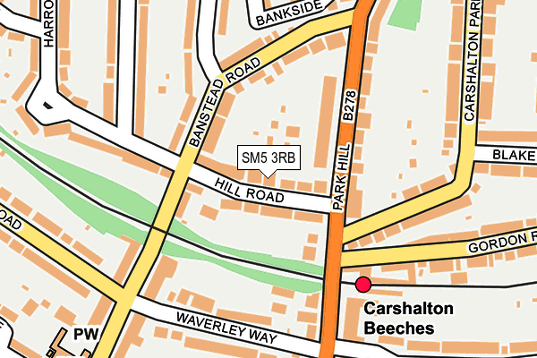 SM5 3RB map - OS OpenMap – Local (Ordnance Survey)