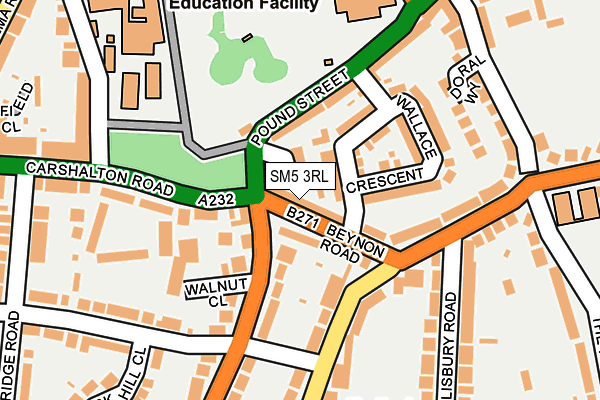 SM5 3RL map - OS OpenMap – Local (Ordnance Survey)
