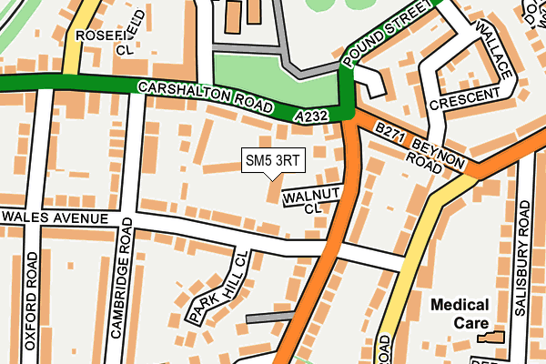 SM5 3RT map - OS OpenMap – Local (Ordnance Survey)