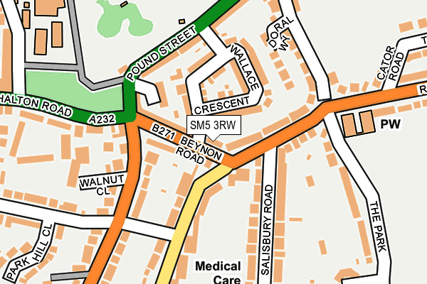 SM5 3RW map - OS OpenMap – Local (Ordnance Survey)
