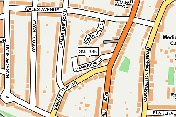 SM5 3SB map - OS OpenMap – Local (Ordnance Survey)