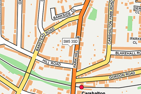 SM5 3SD map - OS OpenMap – Local (Ordnance Survey)