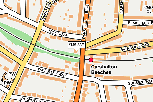 SM5 3SE map - OS OpenMap – Local (Ordnance Survey)