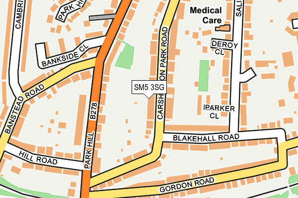 SM5 3SG map - OS OpenMap – Local (Ordnance Survey)