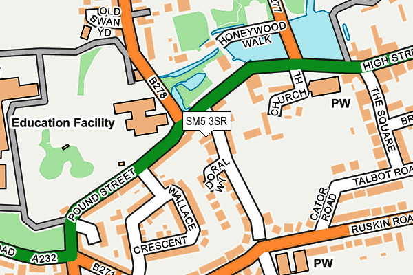 SM5 3SR map - OS OpenMap – Local (Ordnance Survey)