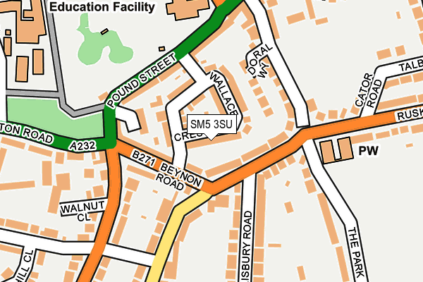 SM5 3SU map - OS OpenMap – Local (Ordnance Survey)