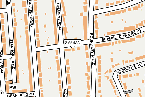 SM5 4AA map - OS OpenMap – Local (Ordnance Survey)
