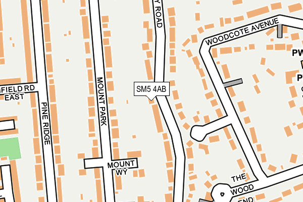 SM5 4AB map - OS OpenMap – Local (Ordnance Survey)