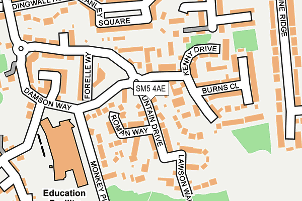 SM5 4AE map - OS OpenMap – Local (Ordnance Survey)