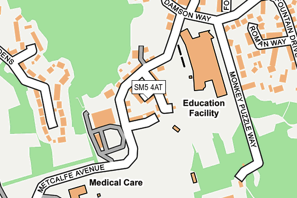 SM5 4AT map - OS OpenMap – Local (Ordnance Survey)